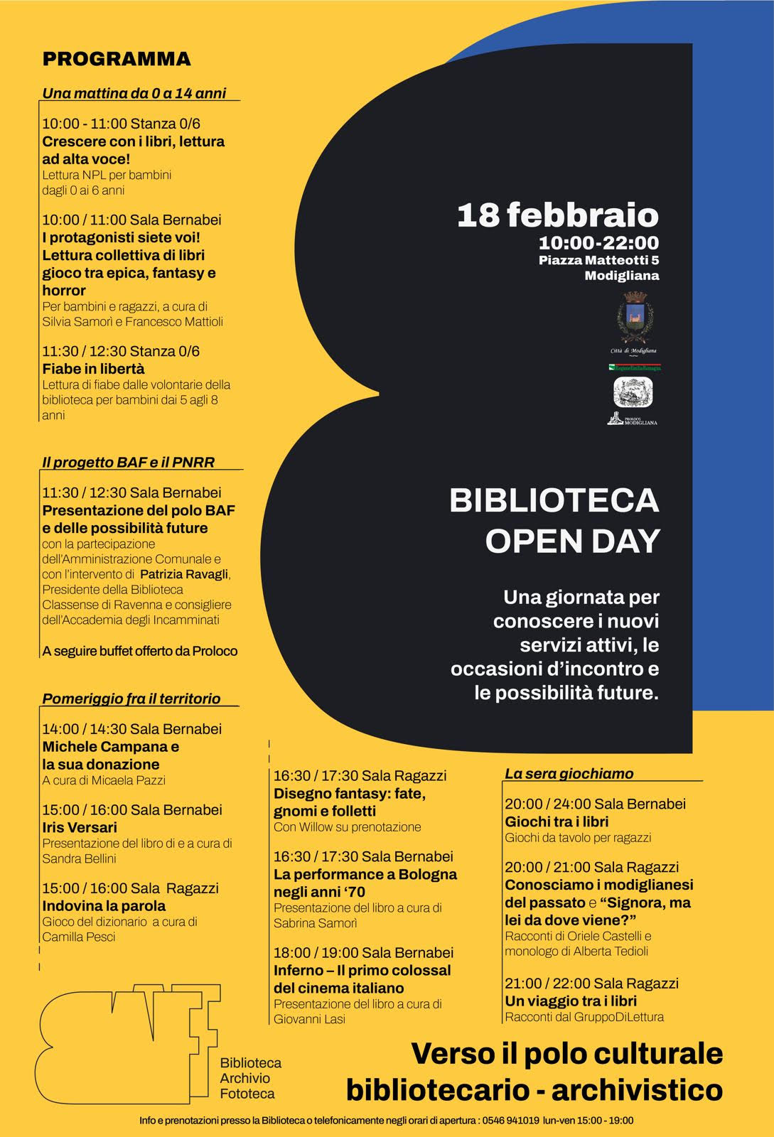 Open day Biblioteca – 18 febbraio